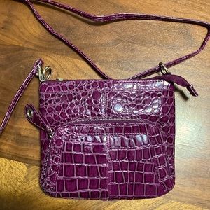 Purple Faux Alligator Skin Purse